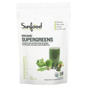 סופר-גרינס אורגני Sunfood 8oz - תוסף תזונה טבעי