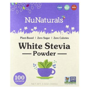 סטיביה לבנה NuNaturals - 100 שקיקים - ממתיק טבעי