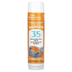 סטיק קרם הגנה לילדים Badger SPF35 בטעם טנגרינה וניל