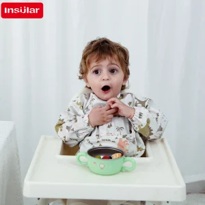 סינר אוכל לתינוק שרוול ארוך עם כיס - דנמרק