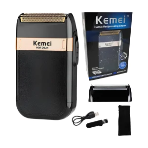 סכין גילוח חשמלי Kemei KM-2024 - מטען USB וראשים
