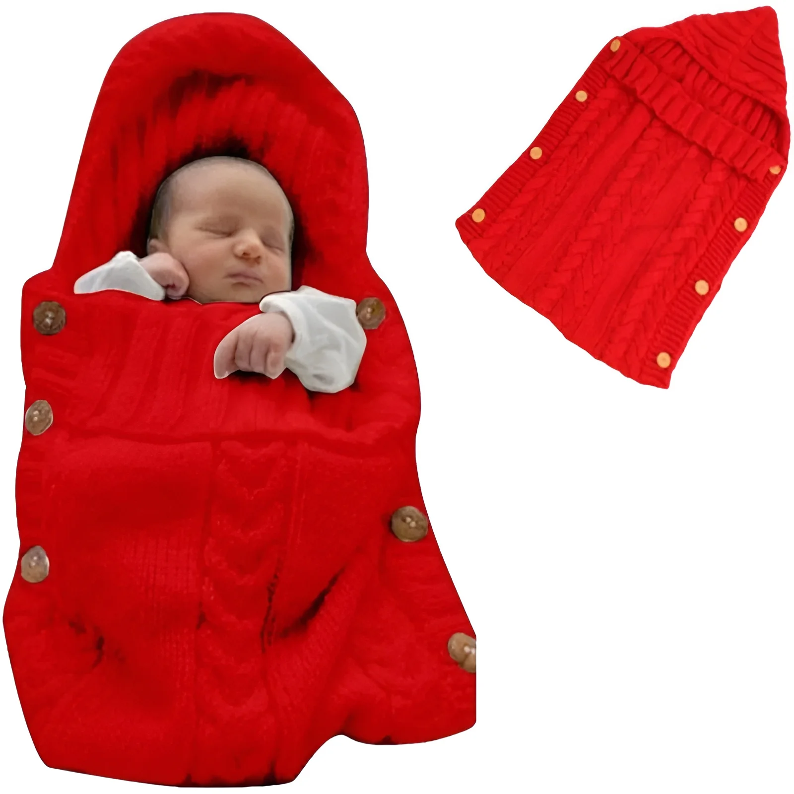 סלקל תינוקות מחמם - שמיכת צמר סרוגה לטיולון