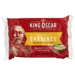 סרדינים בחרדל דיז'ון - King Oscar - 106 גרם