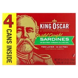 סרדינים בשמן זית כתית מעולה - 4 יחידות King Oscar
