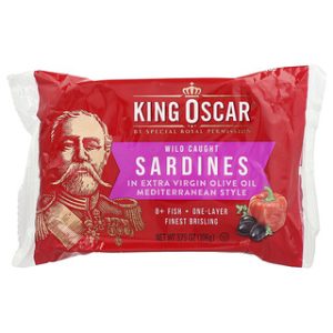סרדינים בשמן זית כתית מעולה - King Oscar, 106 גרם