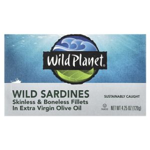סרדינים טבעיים בשמן זית - פילה ללא עצמות Wild Planet