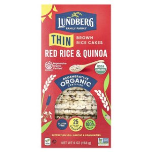 עוגיות אורז חום דק אורגני- Lundberg Red Rice & Quinoa