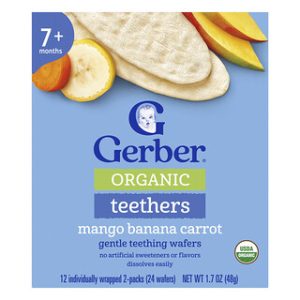 עוגיות נשכן אורגניות לתינוקות Gerber - מנגו בננה גזר