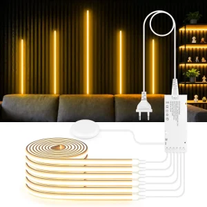 פאנל אקוסטי קיר דקורטיבי- מנורת LED ניאון, דמוי עץ