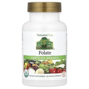 פורמולה טבעית Folate - 60 כמוסות טבעוניות NaturesPlus
