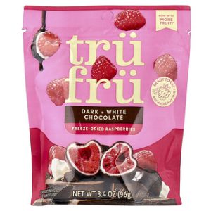 פטל מיובש בהקפאה Tru Fru - שוקולד מריר ולבן