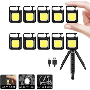 פנס COB קטן נטען USB - מובחר ונייד , 1-10 יח׳