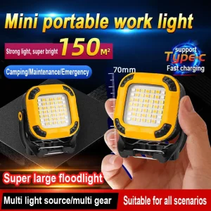 פנס LED COB נטען - נייד , תאורת חירום לקמפינג