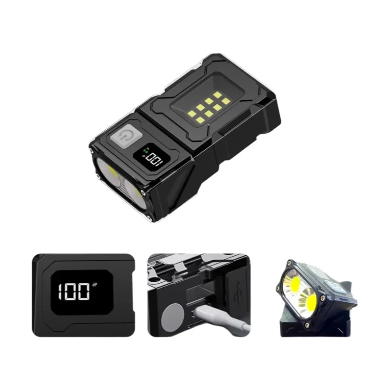 פנס LED מיני נטען - מגנטי , קליפ , EDC