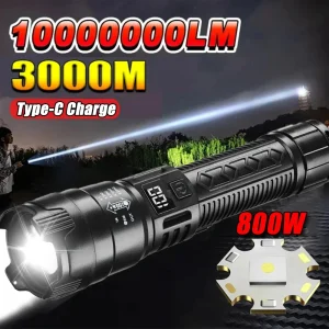 פנס LED עוצמתי נטען - 2000LM - לטיולים וקמפינג