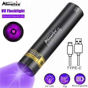 פנס אולטרה סגול UV 365nm נייד - גילוי כתמים