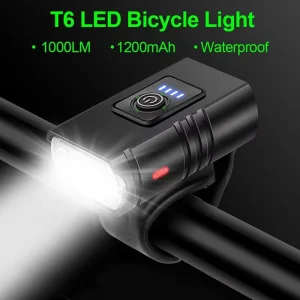 פנס אופניים 1000LM - פנס לד נטען USB מאלומיניום