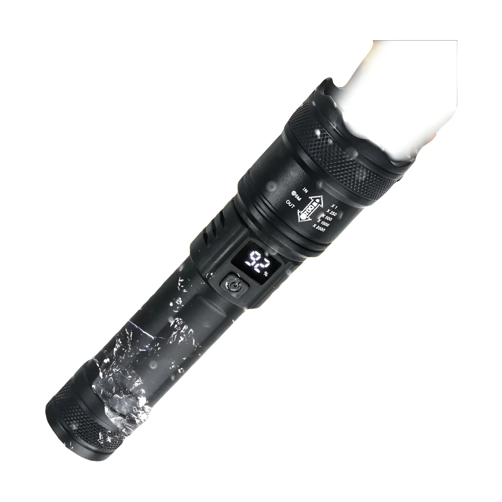 פנס טקטי LED 2000 לומן - נטען, עמיד למים
