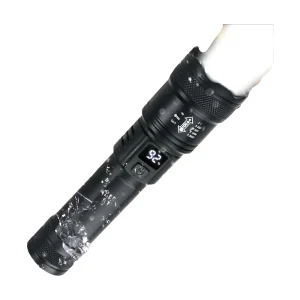 פנס טקטי LED 2000LM - נטען USB ועמיד למים
