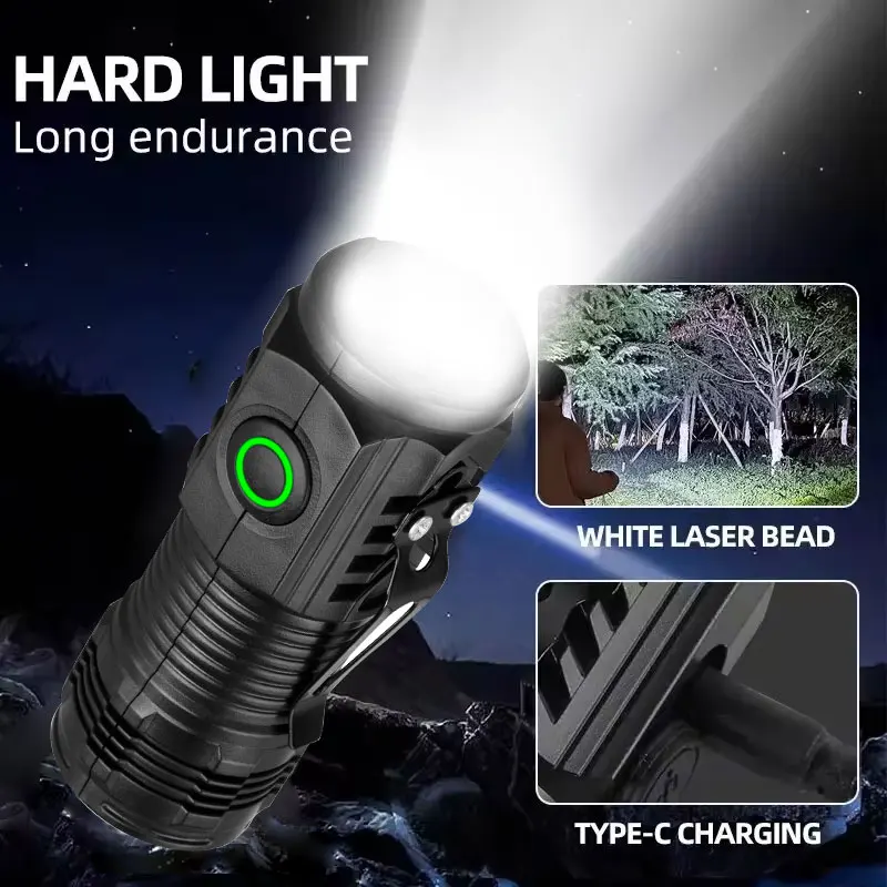 פנס טקטי מיני נטען - 3 ליבות LED עוצמתיות