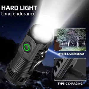 פנס טקטי מיני נטען - LED 3 ליבות - עוצמתי