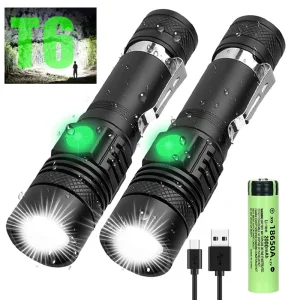 פנס לד T6 זום קליפ עט עמיד למים - טעינת USB