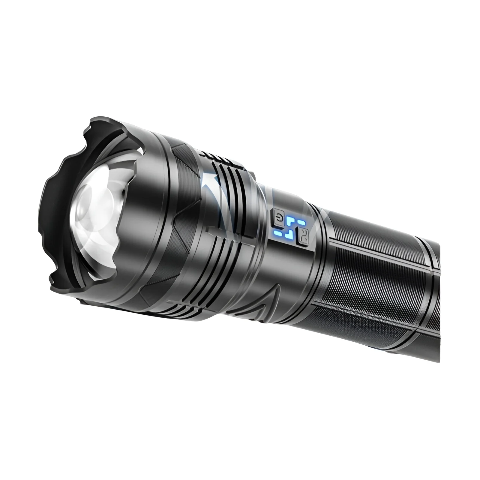 פנס לד חזק 100W נטען USB - זום וסוללה 10000mAh
