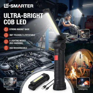 פנס לד מתקפל - נייד, מגנטי, נטען, לעבודה