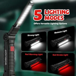 פנס עבודה LED COB נטען USB-טורצ' מגנטית