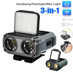 פנס ראש COB LED נטען USB - דיג וקמפינג
