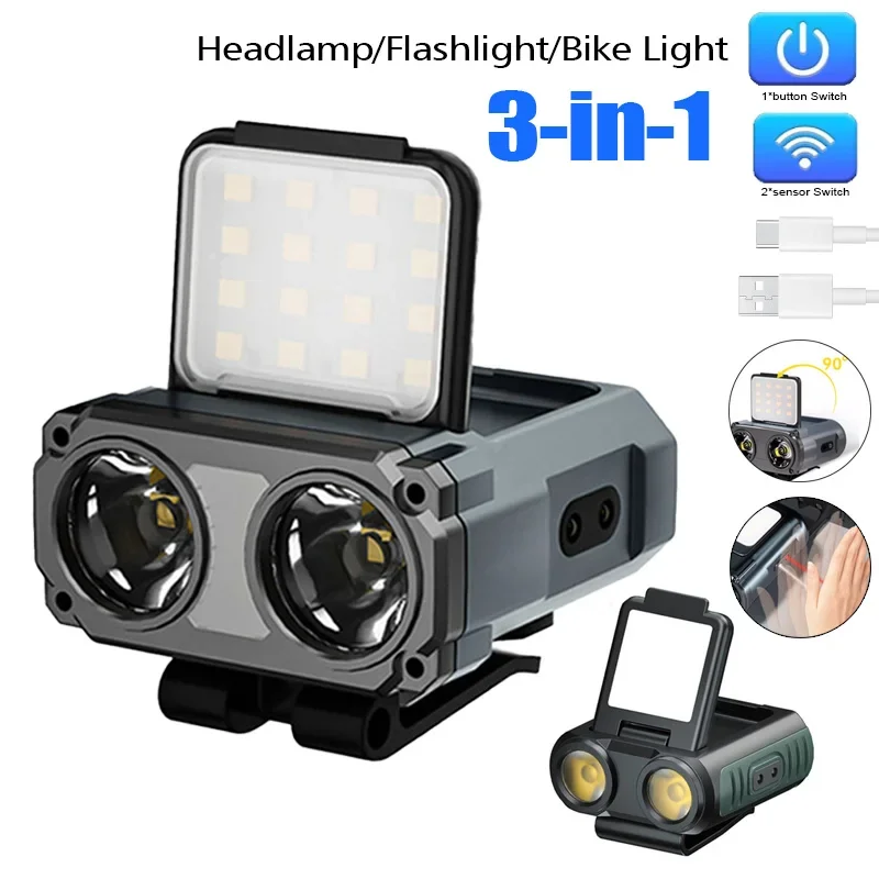 פנס ראש LED נטען USB - לדיג וקמפינג