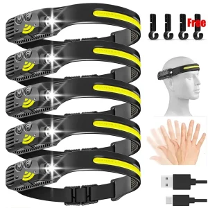 פנס ראש LED נטען USB - פנס ראש עבודה עמיד למים