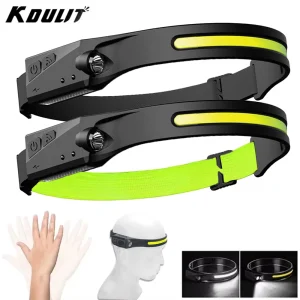 פנס ראש לד COB נטען USB - KDULIT לדיג וקמפינג