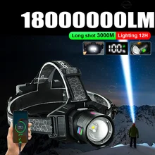 פנס ראש לד עוצמתי - 3000M - נטען - 18650 - שטח