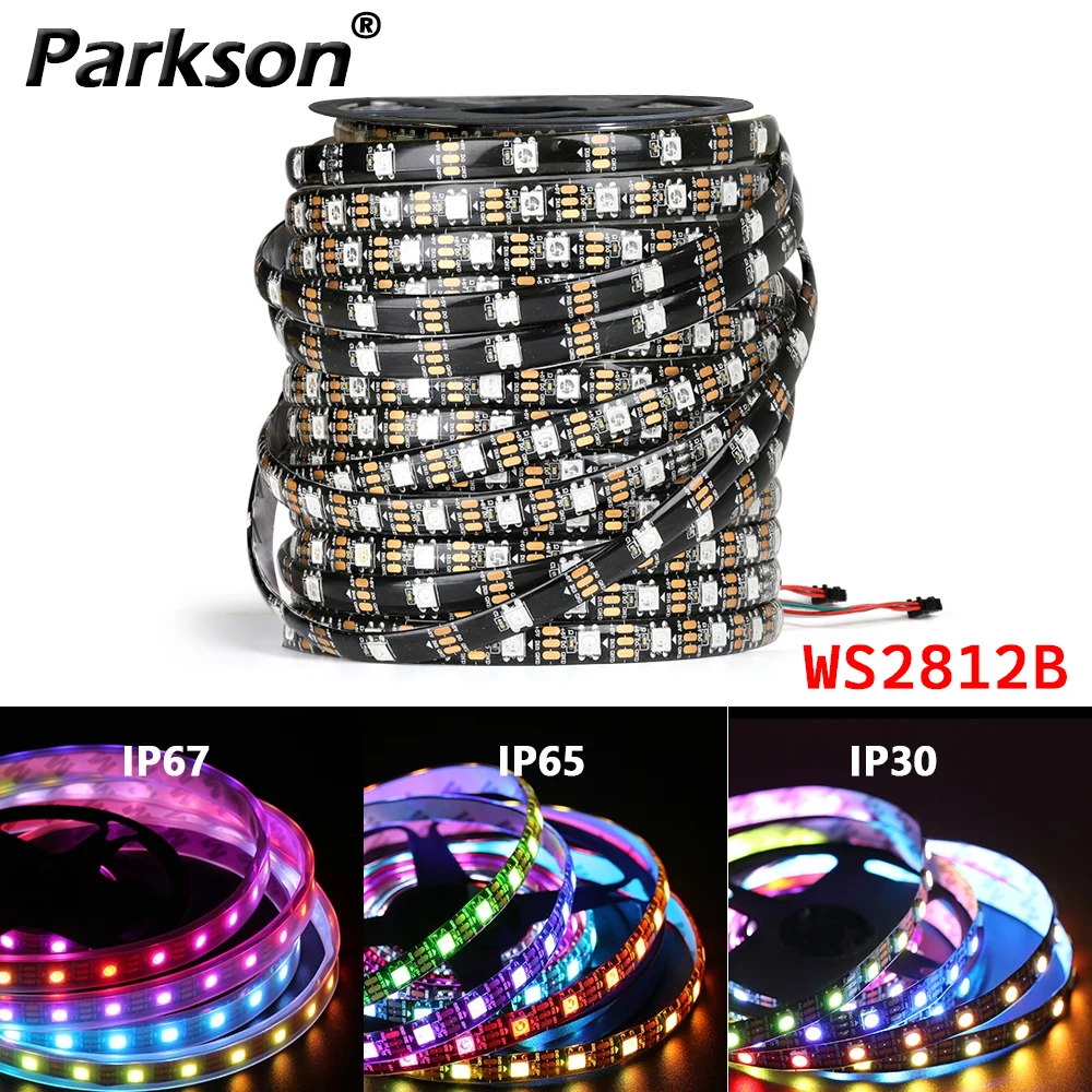 פס לד WS2812B חכם RGB - מוארך כתובתני + דבק