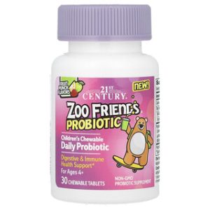 פרוביוטיקה לילדים Zoo Friends - טבליות לעיסה בטעם פירות