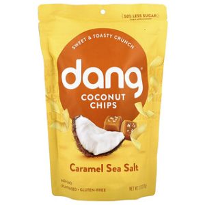 צ'יפס קוקוס Dang - קרמל ומלח ים - 90 גרם