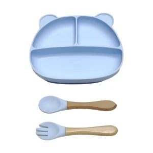 צלחת סיליקון לילדים - צלחת אכילה עם הדבקה
