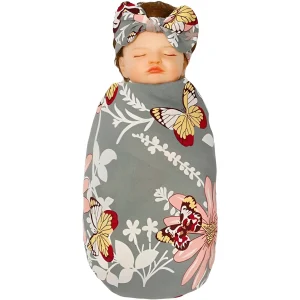 צעיף תינוקות מודפס - סט צעיף כובע מטפחת לעיטוף