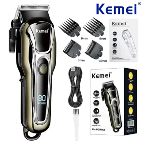 קליפר שיער מקצועי Kemei KM-PG1990A - תצוגת LCD אלחוטי