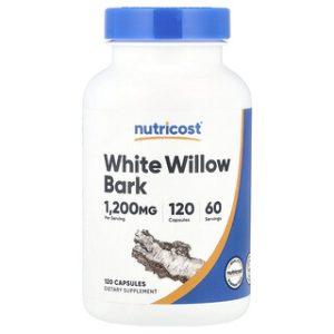 קליפת ערבה לבנה Nutricost - 120 כמוסות 600 מ"ג