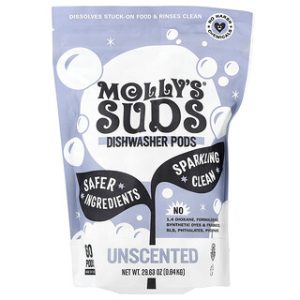 קפסולות למדיח כלים נטולות ריח - Molly's Suds 60 יח'