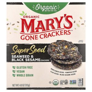 קרקרים אורגניים - Marys Gone Crackers, אצות ושומשום