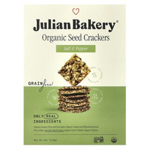 קרקרים אורגניים מזרעים - מלח ופלפל , Julian Bakery