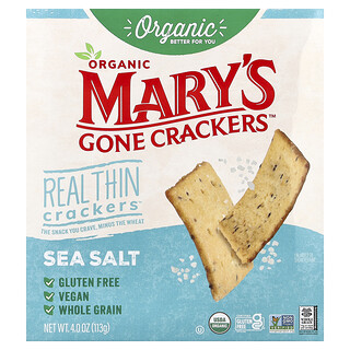 קרקרים דקים אורגניים - מלח ים - Marys Gone Crackers