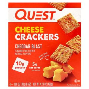 קרקרים צ'דר בלסט Quest - 4 יחידות - חטיף טעים ובריא