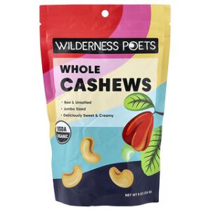 קשיו אורגני מלא 8oz - Wilderness Poets - בריאות וטעם