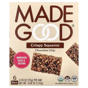 ריבועי CRISPY של MadeGood- שבבי שוקולד- 6 יחידות