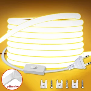 רצועת לד COB חזקה - אור חם,קר לחדר, גינה - 220V