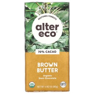 שוקולד מריר אורגני Alter Eco - חמאת בראון 70%